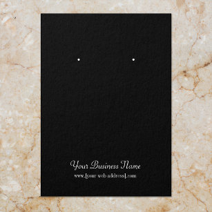 Black Plain Simple Custom Earring Card