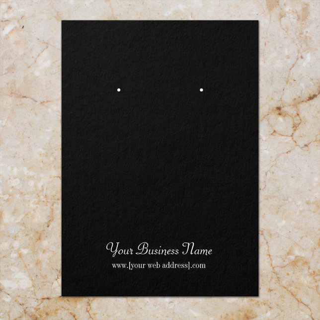 Black Plain Simple Custom Earring Card (Creator Uploaded)