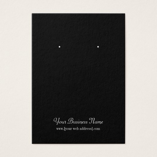 Black Plain Simple Custom Earring Card Zazzle Black Plain Simple Custom Earring Card