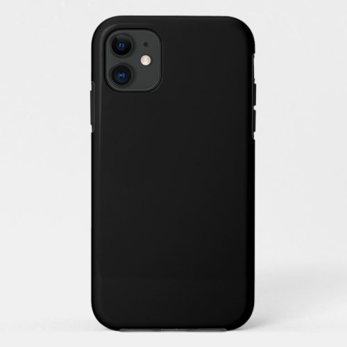 Black Plain solid color  iPhone 11 Case
