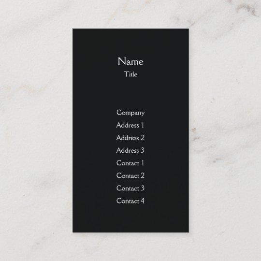 Black Plain Vertical Business Business Card