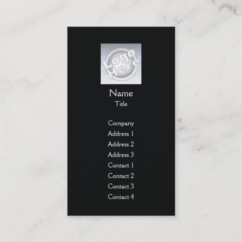 Black Plain Vertical - Business Business Card Template