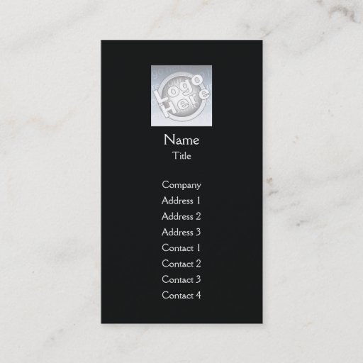 Customizable Black Plain Vertical - Business Business Card Template
