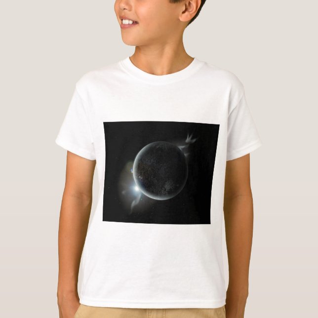 black planet 3d illustration in the universe T-Shirt (Front)
