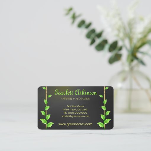 Black Plant Nursery Business Cards Template Zazzle