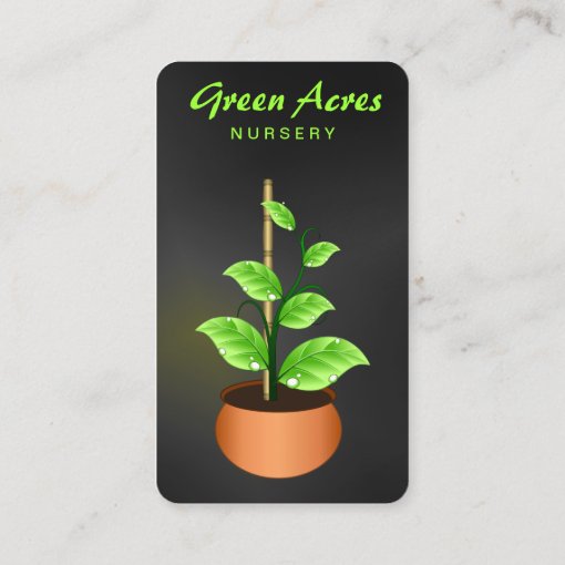 Black Plant Nursery Business Cards Template Zazzle