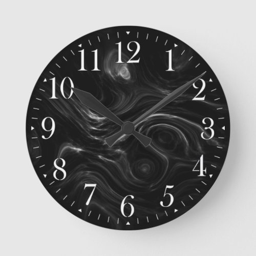 Black Plasma Energy Abstract Art Wall Clock