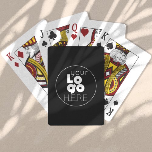 Black Playing Cards Set for White Business Logo