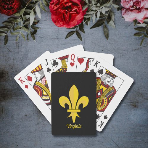 Black Playing Cards with Gold Fleur de Lis