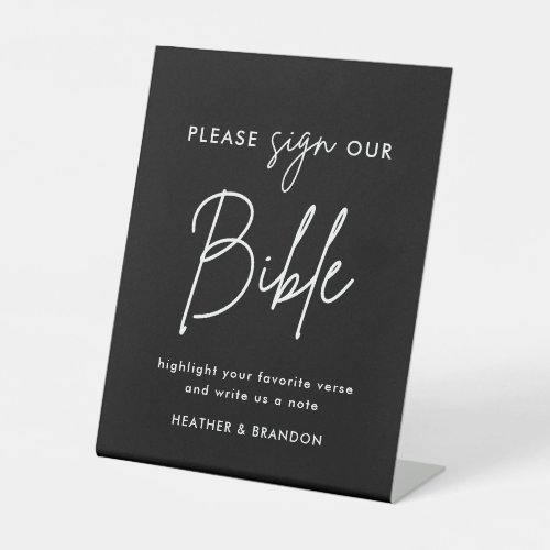 Black Please Sign Our Bible Wedding Guestbook