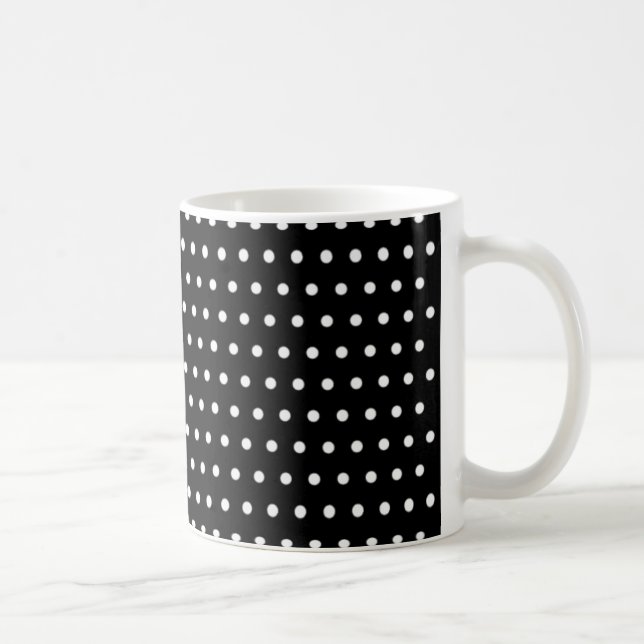 Black points polka dots points to startup coffee mug (Right)