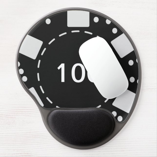 Black Poker Chip Gel Mouse Pad (Left Side)