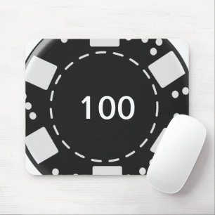 Black Poker Chip Mouse Pad
