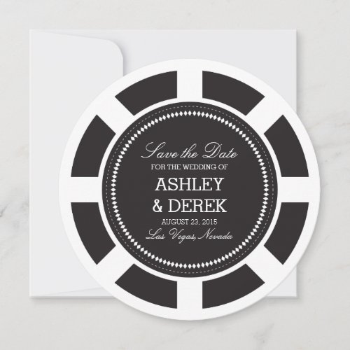 Black Poker Chip Wedding Save the Date