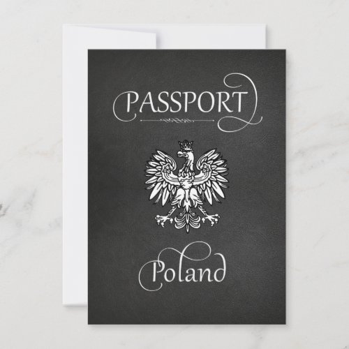 Black Poland Passport Save the Date Card