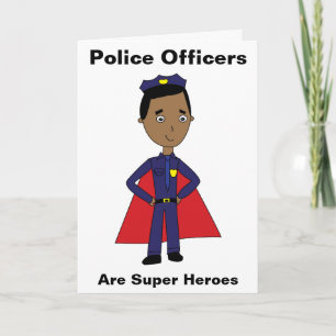 Black Police Officers Are Super Heroes Letterpress Thank You Card
