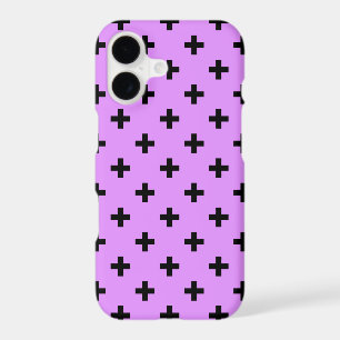Black polka crosses on lilac iPhone 17 case