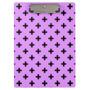 Black polka crosses on lilac clipboard