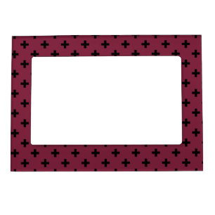 Black polka crosses on mulberry magnetic frame