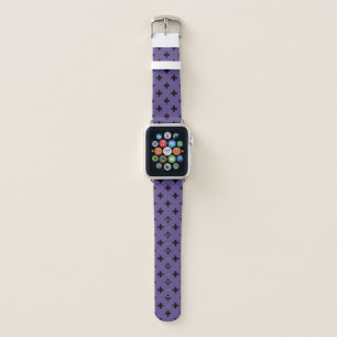 Black polka crosses on ultra violet apple watch band