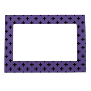 Black polka crosses on ultra violet magnetic frame