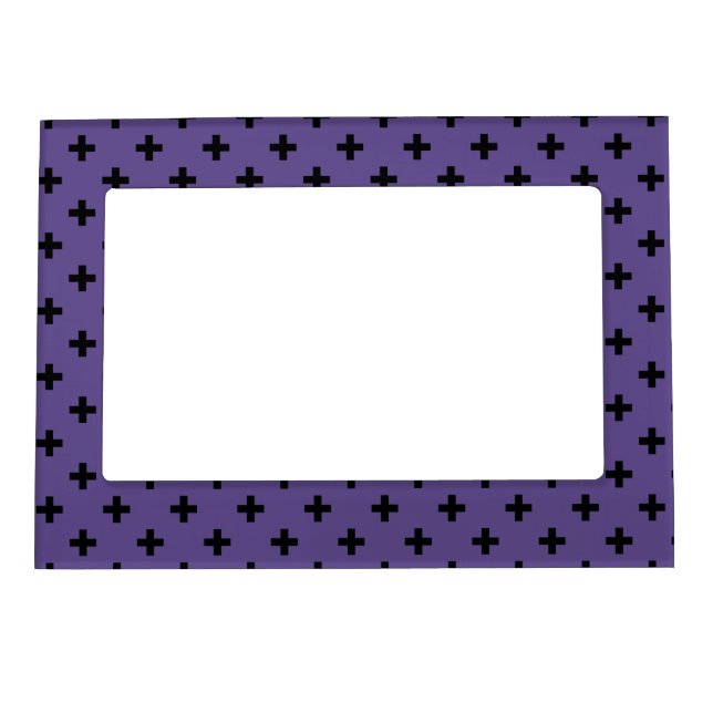 Black polka crosses on ultra violet magnetic frame (Front)