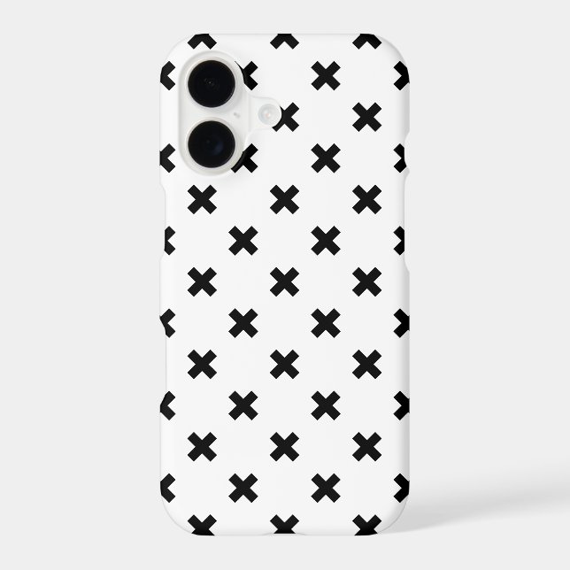 Black polka crosses on white Case-Mate iPhone case (Back)