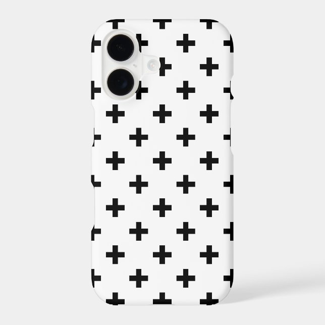 Black polka crosses on white Case-Mate iPhone case (Back)