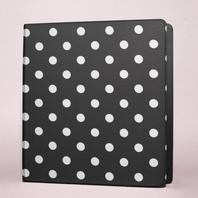 Black Polka Dot 3 Ring Binder (Creator Uploaded)