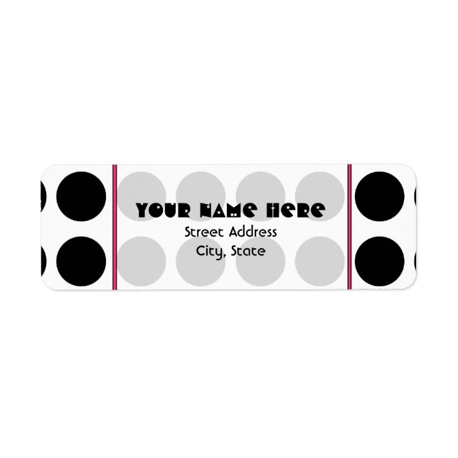 Black Polka Dot Address Label (Front)