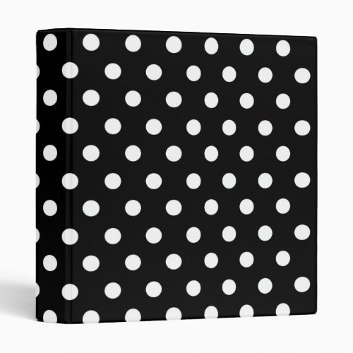 Black polka dot binder