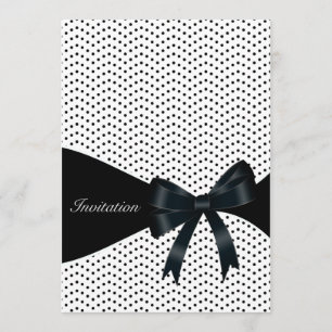 Black Polka Dot Birthday Party Invitation