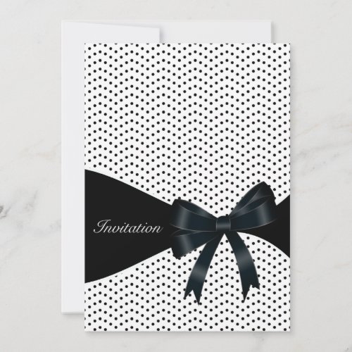 Black Polka Dot Birthday Party Personalized Announcements