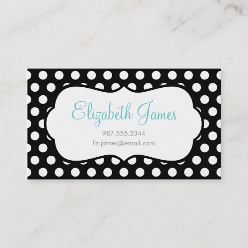 Black Polka Dot Business Card Template