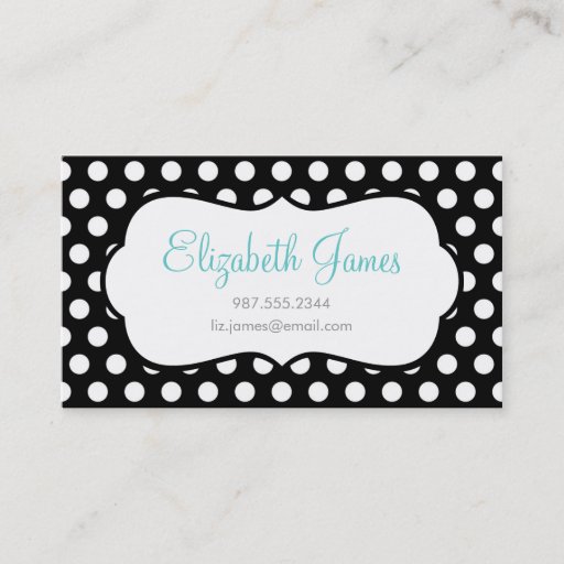 Customizable Black Polka Dot Business Card Template