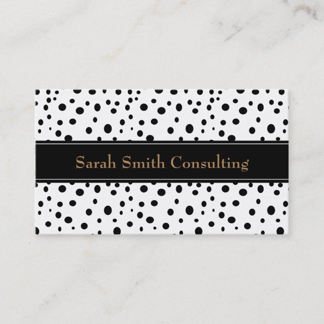 Black Polka Dot Business Card (Front)