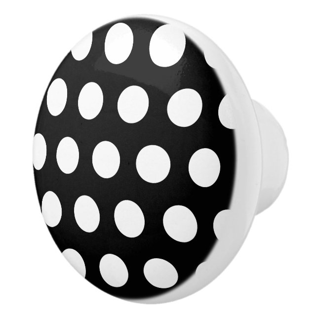 Black Polka Dot Ceramic Knobs (Right)