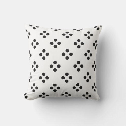 Black Polka Dot Geometric Pattern White Gift Decor Outdoor Pillow