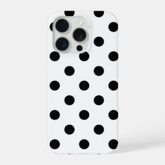 Black Polka Dot iPhone 15 Pro Case