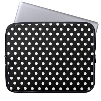 Black polka dot laptop sleeve