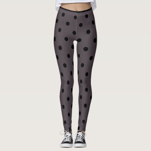 Black Polka Dot Leggings