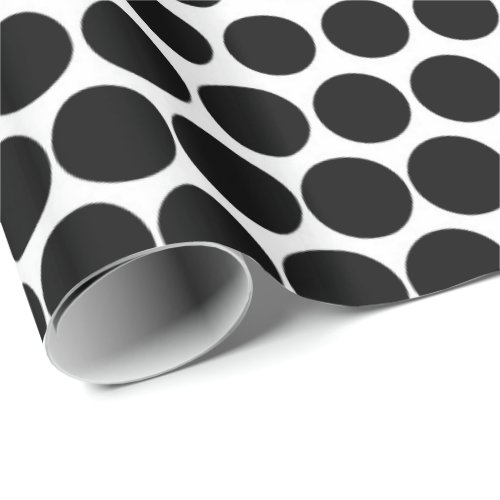 Black Polka Dot Modern White Wrapping Paper
