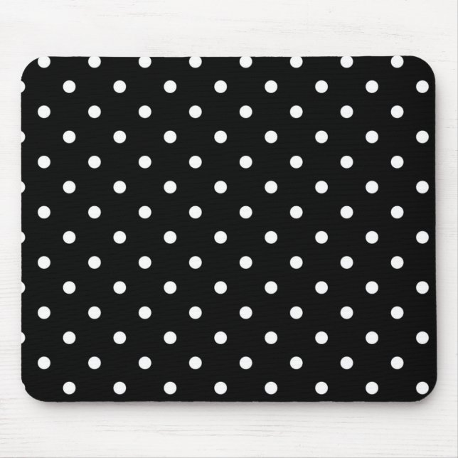 black polka dot mouse pad (Front)
