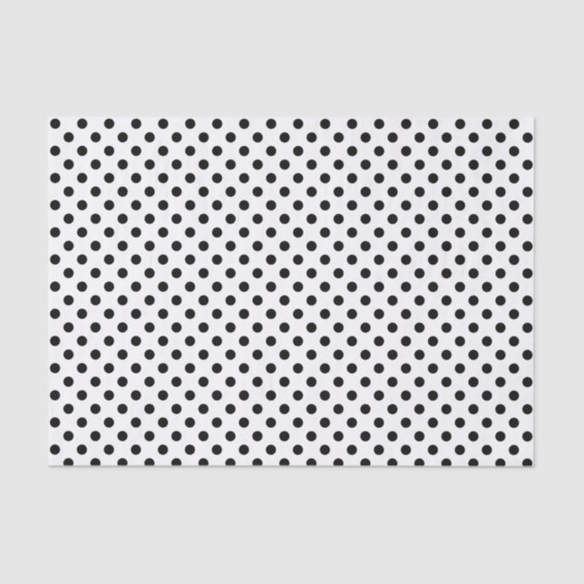 Black Polka Dot on White Tissue Paper (Front)