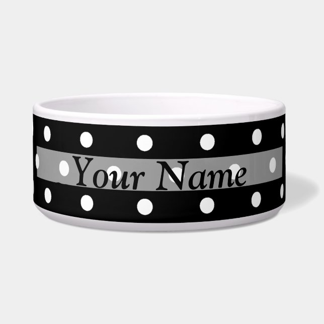 Black  polka dot pattern bowl (Front)