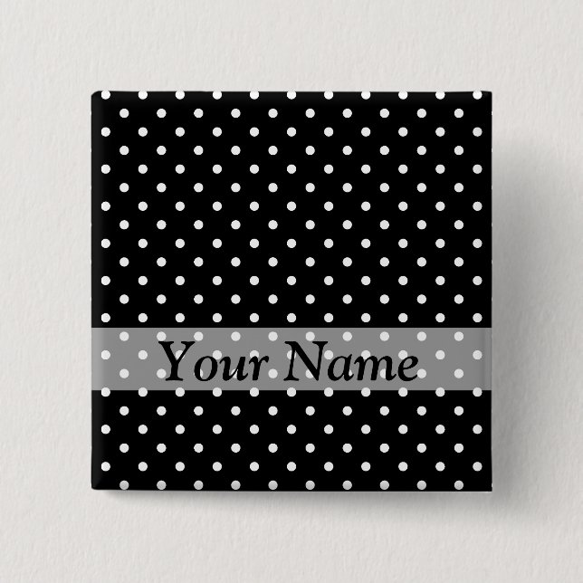 Black  polka dot pattern button (Front)