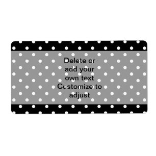 Black  polka dot pattern label