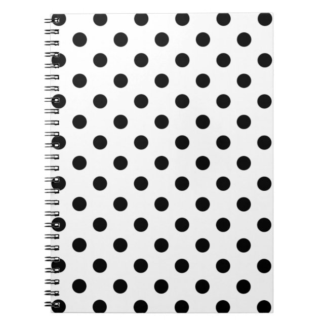 Black Polka Dot Pattern Notebook (Front)