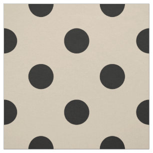 Black Polka Dot Pattern - Tan Fabric