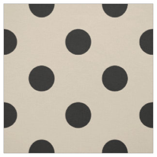 Black Polka Dot Pattern - Tan Fabric